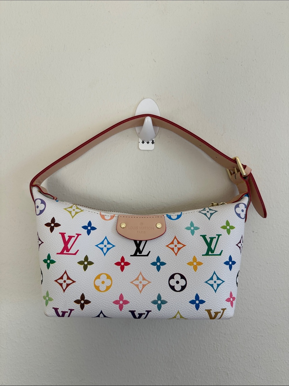 White Multicolor Monogram Shoulder Bag